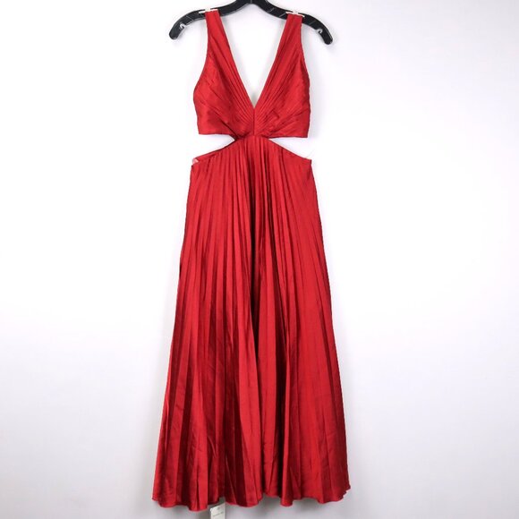 Abercrombie & Fitch Dresses & Skirts - NWT Abercrombie & Fitch The A&F Giselle Pleated Cutout Maxi Dress in Red Size S
